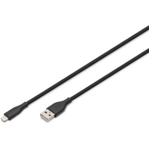 DIGITUS USB 2.0 Kabel Typ A-ltn Silikon 0.5m MFI schwa AK-600108-005-S