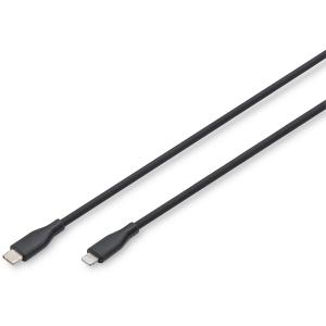 DIGITUS USB 2.0 Kabel Typ C-ltn Silikon 0.5m MFI schwa AK-600110-005-S