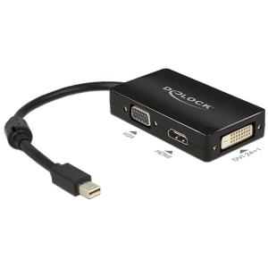 DELOCK Adapterkabel mini DisplayPort Stecker > 1 x VGA + 1 x HDMI + 1 x DVI 24+1 schwarz 62631