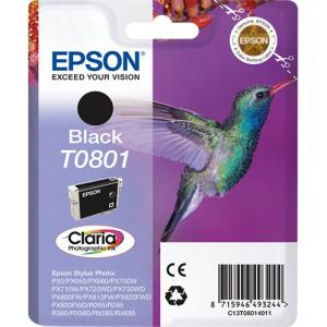 Epson Tinte 5LB T0801 ink cartridge black standard capacity 7.4ml 330 pages 1-pack blister without alarm C13T08014011
