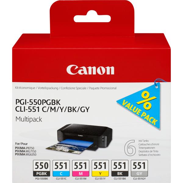 Canon PGI-550/CLI-551PGBK/C/M/Y/B/G 6496B005