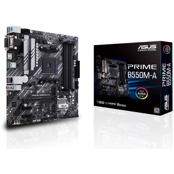ASUS PRIME B550M-A AM4 B550/HDMI-DVI-VGA/M.2/µATX 90MB14I0-M0EAY0