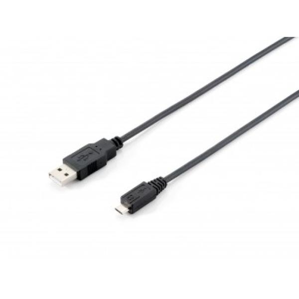 USB 2.0 Cable Type A Male to Micro-B 1.0m equip 128594 (4015867173411)