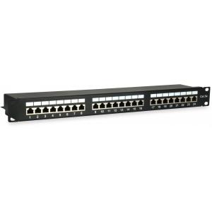 Equip Patchpanel 24x RJ45 Cat5e 19" FTP 1HE schwarz 327425