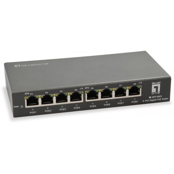 Switch 8x GE GEP-0823 120W 8xPoE+