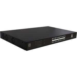 Switch 16x GE GEP-2021 2xGE 2xGSFP 19" 270W 16xPoE+