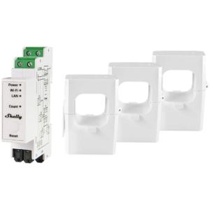Shelly Relais "Pro 3EM 400A" WLAN LAN Stromzähler Inkl. 3 400A Klemmen Messfunktion BT DIN-Rail Shelly_Pro_3EM_400A