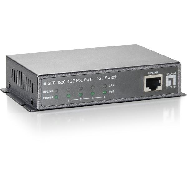 Switch 5x GE GEP-0520 61.6W 4xPoE+