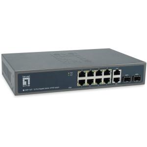 Switch 10x GE GEP-1221 2xGSFP 19" 150W 8xPoE+