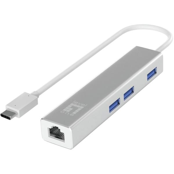 Adapter USB-C -> RJ45 10/100/1000.3xUSB3.0 0.15m si USB-0504 V4