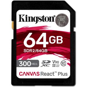 CARD 64GB Kingston Canvas React Plus SDXC 300MB/s SDR2/64GB