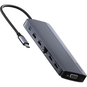 Anker USB-C Hub (14-in-1) Triple Display 1 x VGA 2 x HDMI 1 x Ehternet 1 x USB-C PD-IN (100W) 1 x USB-C 1 x USB-A 1 x mi