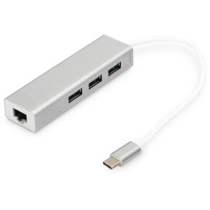 Digitus DA-70255 USB-C HUB 4-Port 3xUSB 3.0; Gigabit LAN