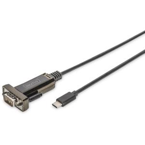 Digitus USB-C Adapter USB-C > DSUB 9M 1m Kabel Länge FTDI Chipsatz DA-70166