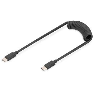 Digitus USB-C (ST-ST) Spiralkabel 1m Black AK-300431-006-S