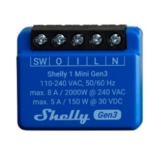 Shelly Relais "1 Mini Gen. 3" WLAN BT max. 8A 1 Kanal Unterputz Shelly_Plus_1_Mini_G3