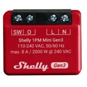 Shelly Relais "1PM Mini Gen. 3" WLAN BT Messfunktion max 8A 1 Kanal Unterputz Shelly_1PM_Mini_G3
