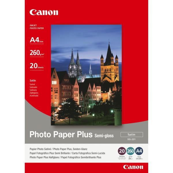 Canon Fotopapier Sg-201 Din A4 Satiniert 260 G/qm 20 Blatt 1686B021 (4960999405377)