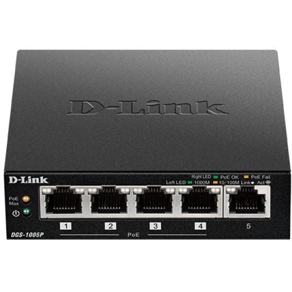 5P D-Link DGS-1005P/E POE+ 60W