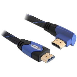 DELOCK Kabel HDMI A-A St/St gewinkelt links blau 2m 82956