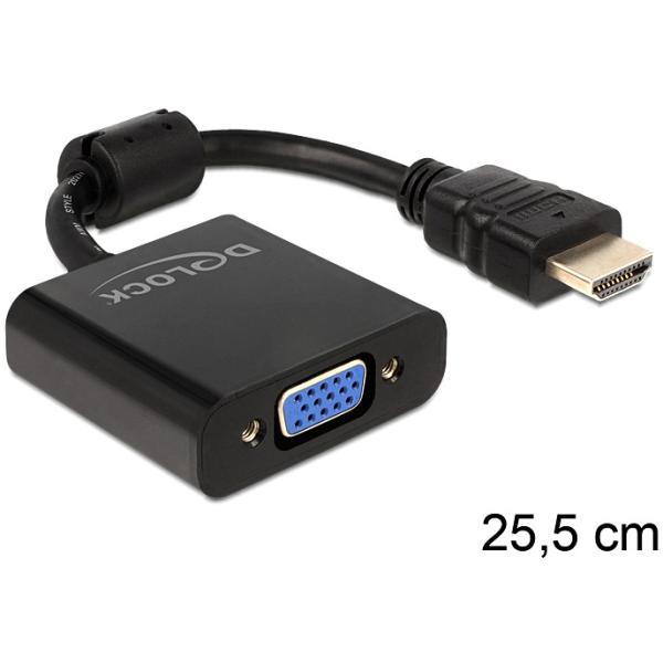 DELOCK Adapterkabel HDMI-A St > VGA Buchse schwarz 65512