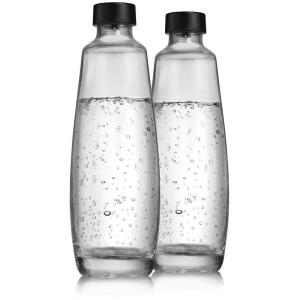 Trinkflasche Glas 1 Liter transparent schwarz 2er-Pack SODASTREAM DUO-2GF (8719128118369)