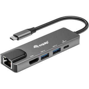 Equip Dock USB-C->HDMI.2xUSB3.0.GbE.100WPD 25cm si 133489
