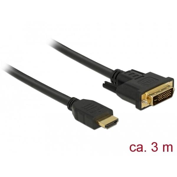 DELOCK HDMI zu DVI 24+1 Kabel bidirektional 3 m 85655