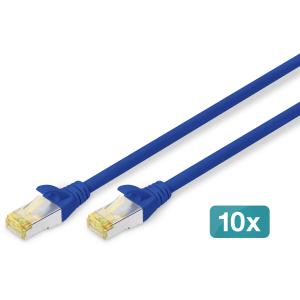 DIGITUS CAT 6A S/FTP Patchkabel. 10 Stück. 2m. blau DK-1644-A-020-B-10