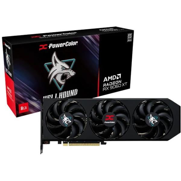 RX 9060 XT 8GB Popwercolor Radeon Hellhound OC 3 Fan RX9060XT 8G-L/OC