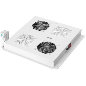 DIGITUS Dachlüftereinheit f. Netzwerkschränke 2 Lüfter grau DN-19 FAN-2-N