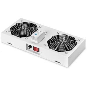 DIGITUS Dachlüftereinheit Wandgehäuse 2 Lüfter grau DN-19 FAN-2-WM-T