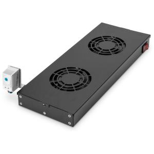 DIGITUS Einschubbelüftungseinheit 2 Lüfter schw. DN-19 FAN-2-HO-SW