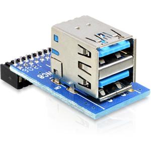 DELOCK Adapter USB 3.0 Pinheader Bu > 2x USB3.0-A Bu Vertikal 41865