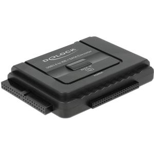 DELOCK Konverter USB 3.0 zu SATA 6 Gb/s / IDE 40 Pin / IDE 44 Pin mit Backup Funktion 61486