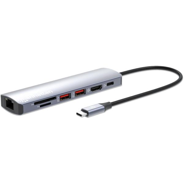 MANHATTAN 7-in-1 4K USB-C Dockingstation 1xHDMI 2xUSB 10Gb/s 153966