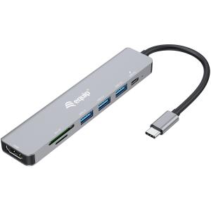 Equip Dock USB-C->HDMI.3xUSB3.0.SD/TF.100WPD 25cm si 133494