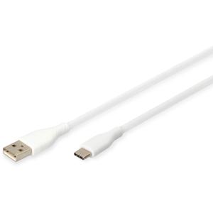 Digitus USB-A > USB-C 2.0 (ST-ST) 0.5m Ladekabel Silikon 60W Weiß AK-300340-005-W