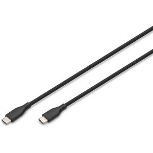 Digitus USB-C 2.0 (ST-ST) 0.5m Ladekabel Silikon 60W Schwarz AK-300341-005-S
