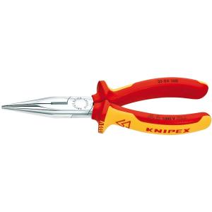 KNIPEX Flachrundzange Mit Schneide verchromt 25 06 160