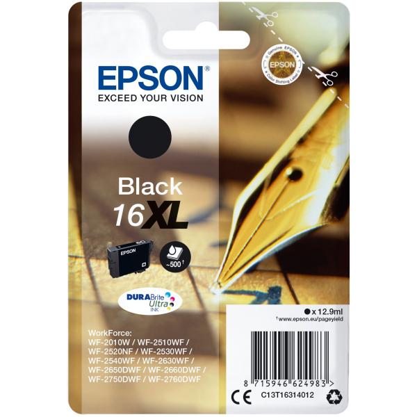 Original Epson Tintenpatrone schwarz High-Capacity XL (,16XLT1631,T16314012) C13T16314012 (8715946624983)