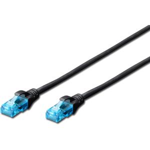 DIGITUS Patchkabel RJ45 U/UTP Cat5e 1.00m sch. Hebelschutz Polybeutel DK-1512-010/BL