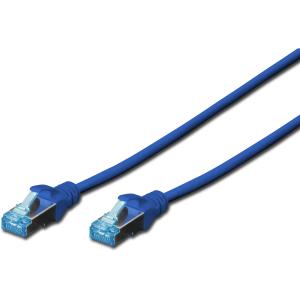 DIGITUS Patchkabel RJ45 SF/UTP Cat5e 1.00m blau Hebelschutz Polybeutel DK-1532-010/B