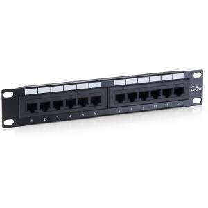 Equip Patchpanel 12x RJ45 Cat5e 10" UTP 1HE ISDN schwarz 208015