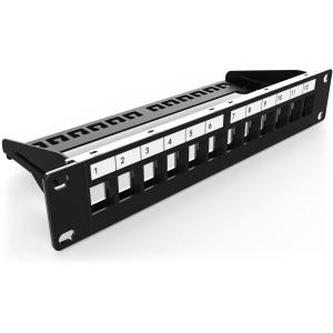 DIGITUS Patchpanel 1HE 12-Port Modular schw. DN-91420