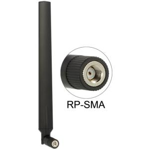DELOCK Antenne WLAN RP-SMA 802.11 ac/a/h/b/g/n 4 - 7 dBi omni Gelenk schwarz rotateable version 88913