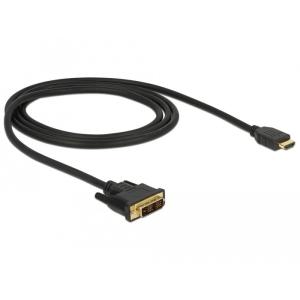 DELOCK Kabel DVI 18+1 Stecker > HDMI-A Stecker 1 m schwarz 85582