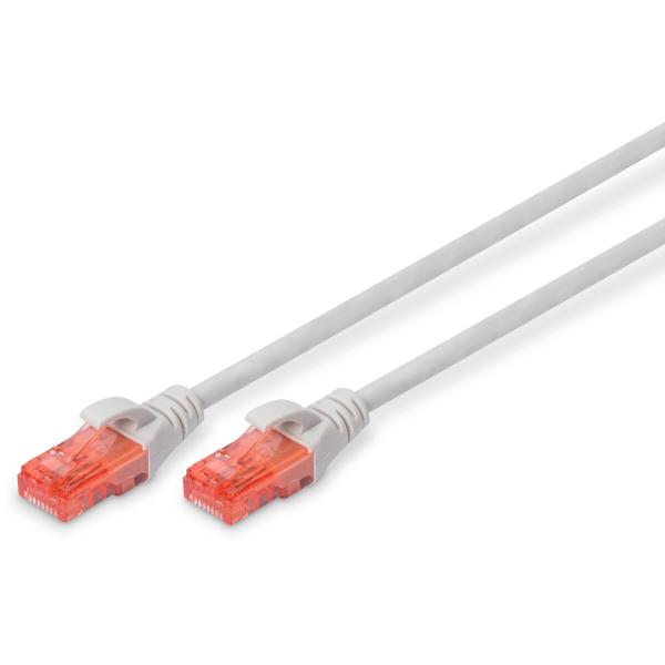 DIGITUS Patchkabel Cat6 U/UTP 2xRJ45 1.5m grau Hebelschutz DK-1617-015