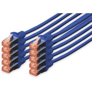 DIGITUS CAT 6 S/FTP Patchkabel. 10 Stück. 1m. blau DK-1644-010-B-10