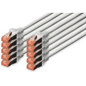 Digitus Rj45-stecker/rj-45 Stecker Netzwerkkabel Dk-1644-010-10 1,0 M Grau, 10 St. (4016032441441)